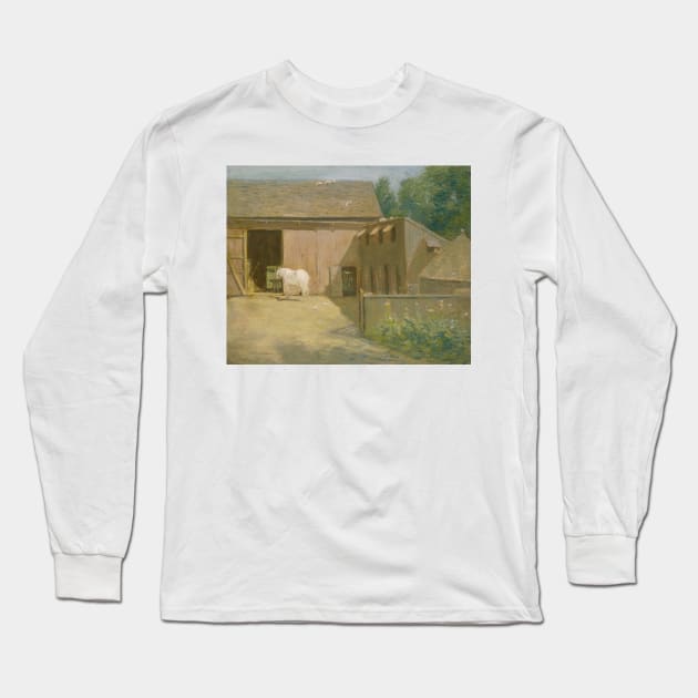 New England Barnyard by Julian Alden Weir Long Sleeve T-Shirt by Classic Art Stall